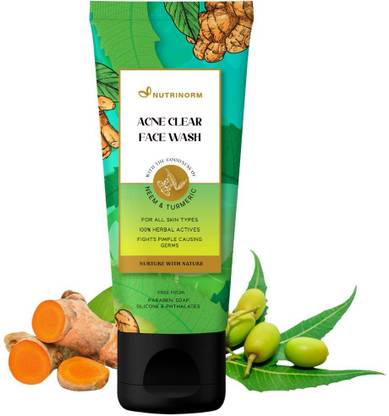 NUTRINORM Acne Clear  - Neem & Turmeric  for Pimple Control | Face Wash