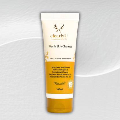 clearlyU Mild Daily  | Soap-Free, pH Balanced Cleanser with Niacinamide & Panthenol | For Sensitive & Acne-Prone Skin – 100ml Face Wash