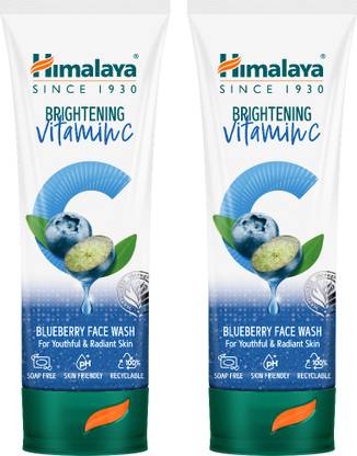 HIMALAYA Brightening Vitamin C Blueberry , 100ml (Pack of 2), Brightening Face Cleanser, Remove Dull Skin Face Wash