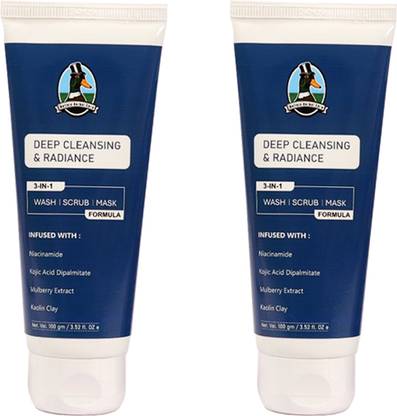 MALLARD HERBEL CARE Deep cleansing and radiance 3-in-1 wash|scrub|mask| with niacinamide Pack of 2 Face Wash