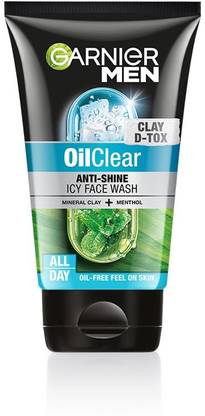 Garnier Men Oil Clear Deep Cleansing, with Mineral Clay and Menthol Face Wash