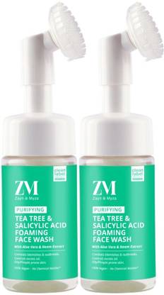 ZM Zayn & Myza Tea Tree & Salicylic Acid For Men, Reduce Acne & Pimple Foaming (95ml X 2, Pack of 2) Face Wash