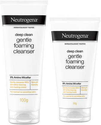NEUTROGENA Deep Clean Gentle Foaming | 8% Amino Micellar | Skin pH Friendly | Daily usage Face Wash