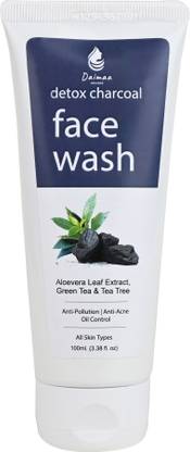 Daimaa Organics Detox Charcoal Aloevera Leaf Extract, Green Tea & Tea Tree Anti Acne Oil Control Face Wash
