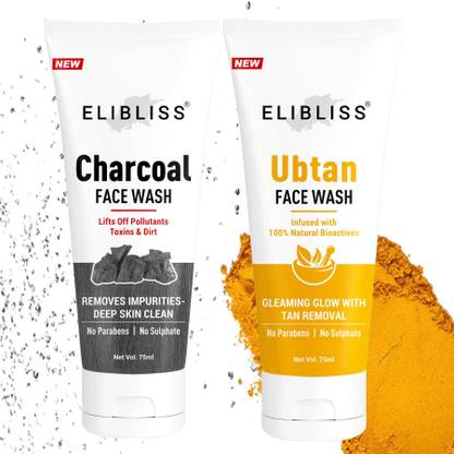 ELIBLISS Charcoal & Ubtan  for Oil Control, Anti Acne & Anti Pimple Face Wash