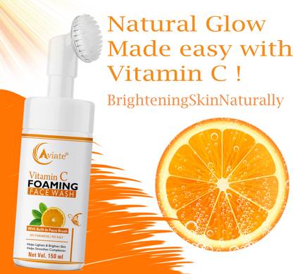 Aviate Fruits Orange & Lemon Vitamin C  Foaming With Silicon Brush Face Wash