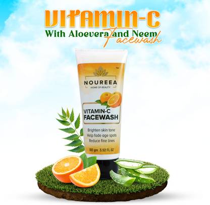 noureea Vitamin C Facewash with Turmeric, Neem & Aloe Vera Extract For Bighting Skin Tone, All Types Of Skin  Face Wash