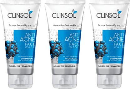 Clinsol ANTI ACNE SKIN PROTECTION FACE WASH PACK OF 3 Face Wash
