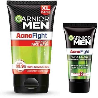 Garnier Men Acno Fight Pimple Clearing Facewash,150g + Acno Fight AntiPimple Moisturiser 45g Face Wash
