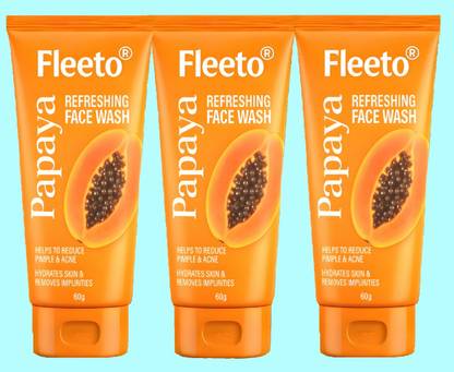 Fleeto Papaya purifying wash fights acne while hydrating and brightening Face Wash
