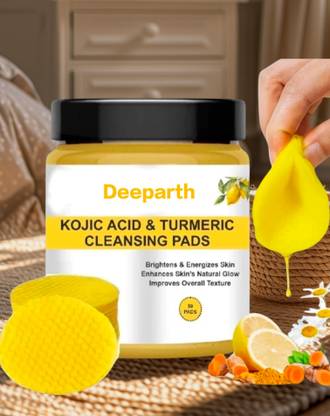 Deeparth Kojic Acid Turmeric Cleansing Pads Toner For Clear Skin Face Wash