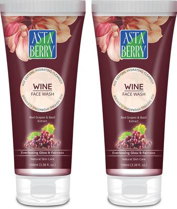 ASTABERRY Wine  100ml (Pack of 2) Anti Ageing Hydrating cleanser  Face Wash