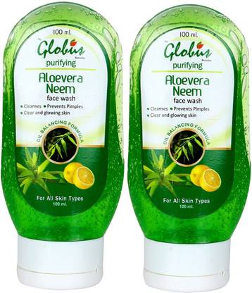 ग्लोबस एलो वेरा एंड नीम तुलसी फेस वॉश पैक ऑफ 2 फेस वॉश