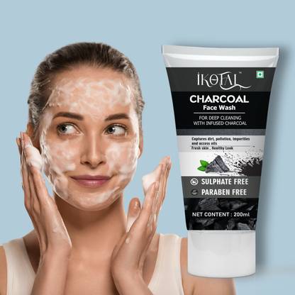 IKOTAL Charcoal  For Brighter Skin/ Restores Natural Glow / Men Women Face Wash