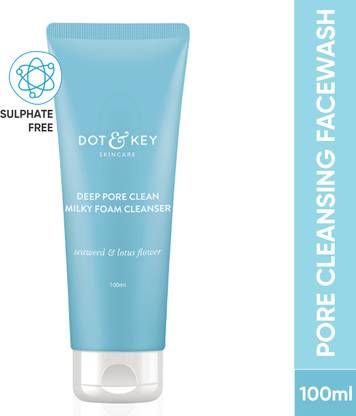 Dot & Key Deep Pore Clean Foam with Seawood Extract,Minimizes Pores, Controls Oil Face Wash