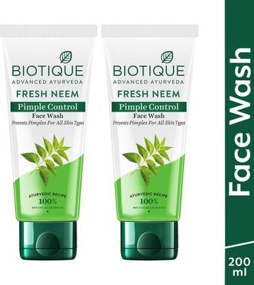 BIOTIQUE Fresh Neem Pimple Control  Prevents Pimples|All Skin Types| Men & Women Face Wash