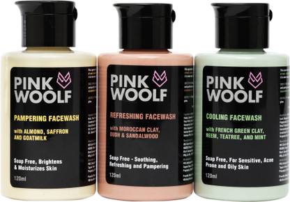 Pink Woolf  COMBO Non-Foaming es | Oily Skin | Energizes Skin | 4 Pack Face Wash