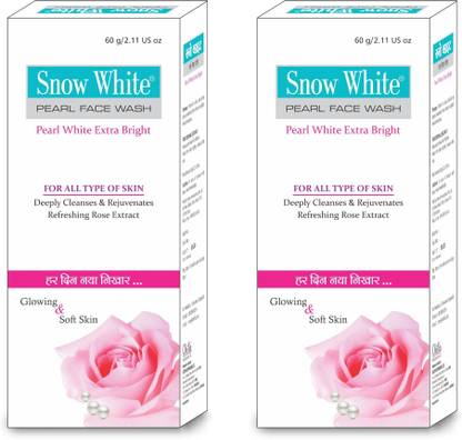 Snow White Pearl face wash Pack of 2 for Dark Circles, Pimples, Anti-Aging and Fairness Face Wash