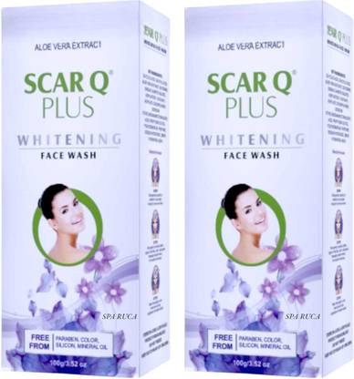 CLINLOOK SCAR-Q PLUS FACEWASH FOR WHITENING & LIGHTENING SKIN PACK OF 100g x 2 Face Wash