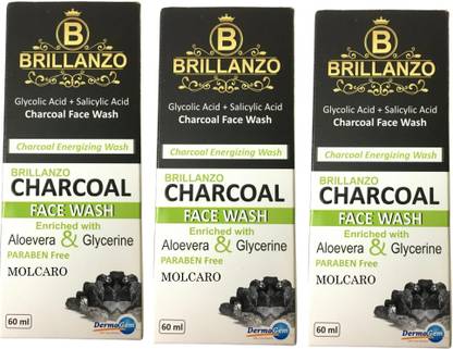 MOLCARO BRILLANZO CHARCOAL FACE WASH PACK OF 3 Face Wash