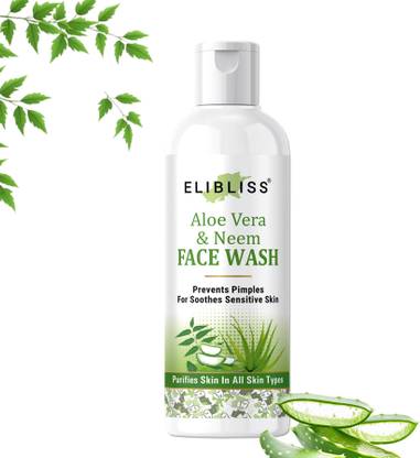 ELIBLISS Aloe Vera Neem Face wash For Oily & Pimple Prone Skin Gentle Moisturizing Face Wash
