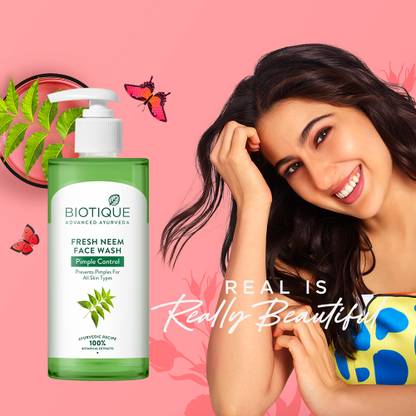 BIOTIQUE Fresh Neem Pimple Control  | Pimple & Acne removal | All Skin Types Face Wash