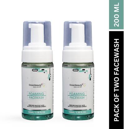 OCEAN BEAUTY Foaming Facewash Enriched with Salicylic 2% and Aloevera Extract  (100+100 ML) Face Wash