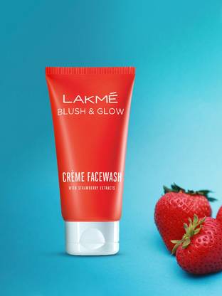 Lakmé Blush & Glow Strawberry Creme Facewash,Gentle Cleanser Face Wash