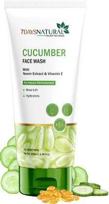 7days natural Instant Refreshing Cucumber  with Neem Extract and Aloe Vera, For fresh and soothing effect Face Wash