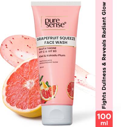 PureSense Grapefruit Squeeze Face Cleanser with Glutathione Vit C | Vit B3 Fights Dullness Face Wash