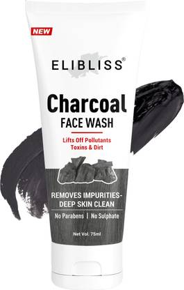 ELIBLISS Remove Tan, Dirt & Control Excess Oil with Activated Charcoal Gel  Face Wash