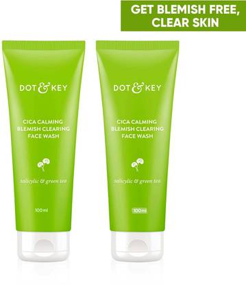 Dot & Key Cica 2% Salicylic Acid ,for Oily, Acne Prone Skin, With Green Tea,Pack of 2 Face Wash