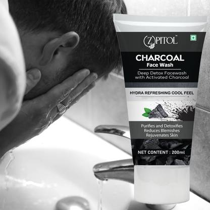ZPITOL Charcoal  ! Men & Women ! Eliminates 2x Pollution Restores Skin Cells Face Wash