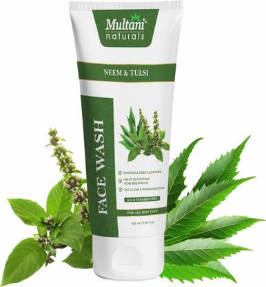 Multani Natural Neem & Tulsi  I Reduce Dark Spots I SLS & Paraben Free - Face Wash