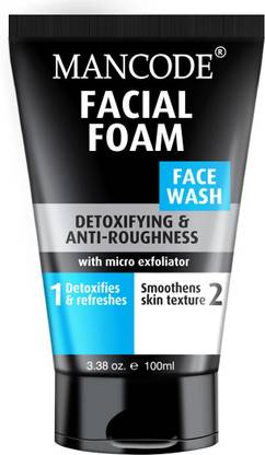 MANCODE Facial Foam for men skin Detoxifying & Anti Roughness with micro exfoliator scrub help to detox and get smoothens skin texture men Face Wash