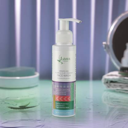 Lass Natural Purple Clay Cherry Oily & Acne-Prone Skin - Detoxifying & Brightening Face Wash