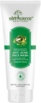 Earth Science Ayurveda Anti Acne  ( AHA + BHA + PHA ), Niacinamide to Clear Acne & Acne Marks Face Wash
