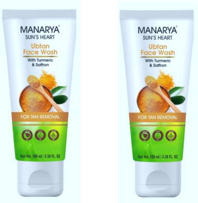 Manarya Sun's Heart Ubtan Natural with Turmeric & Saffron Pack of 2 Face Wash