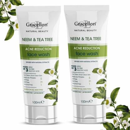 Gracellon Neem & Tea Tree Acne Reduction  (Pack Of 2) (100ml x 2) Face Wash