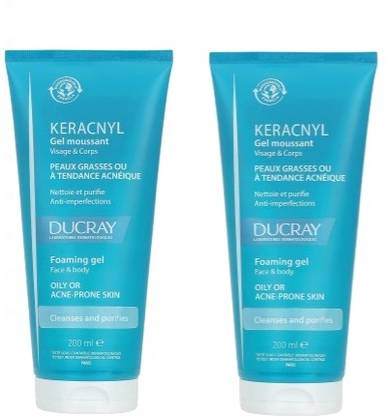 DUCRAY Keracnyl Foaming Gel Acne-Prone Skin 200ml x pack of 2 Face Wash