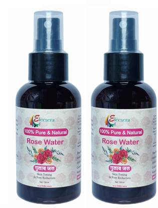 Elecsera Pure & Natural Rose Water/Skin - Pack of 2 - Steam Distilled - Gulab Jal - Organic - Chemical Free Face Wash