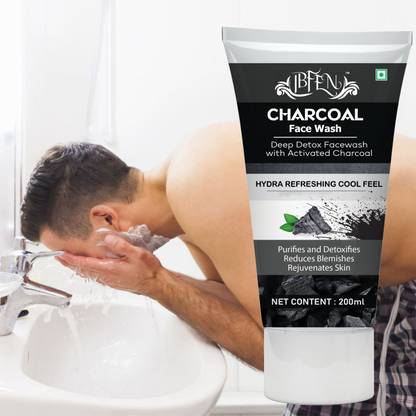 IBFEN Charcoal  | Men & Women | Keeps Skin Hydrated Unclogging Pores Face Wash