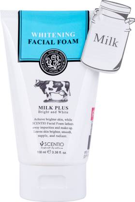SCENTIO Milk Plus Whitening Q10 Facial Foam Face Wash
