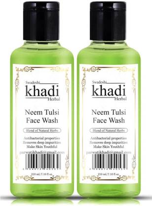 SWADESHI KHADI HERBAL Neem Tulsi For Rejuvenating Effect (Pack Of-3)  Face Wash