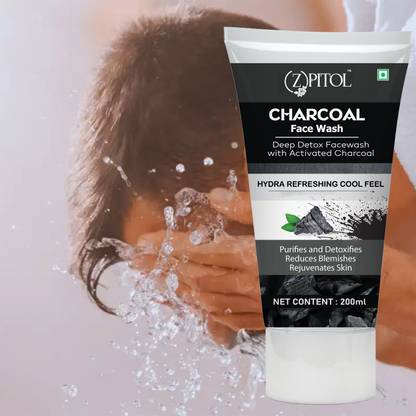 ZPITOL Charcoal  For Men & Women ! Pollution Damage Reversal Reduces Dark Spot Face Wash