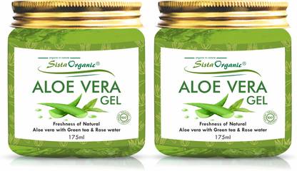 Sista Organic Pure and Organic Aloe Vera With Goodness Rose Water Skin/Hair Gel (Paraben Free) for Acne, Scars, Glowing & Radiant Skin Treatment Face Wash