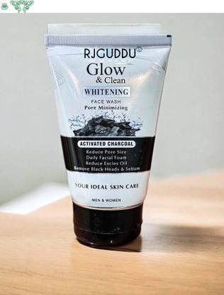 RJ GUDDU Glow & Clean Charcoal | Deep Cleansing & Blemish Control Formula Face Wash
