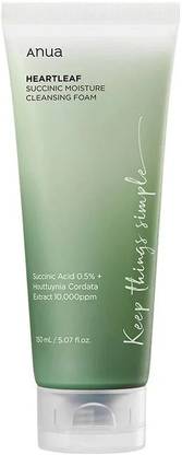 ANUA Heartleaf Succinic Moisture Cleansing Foam 150ml Korean Skin Care Face Wash