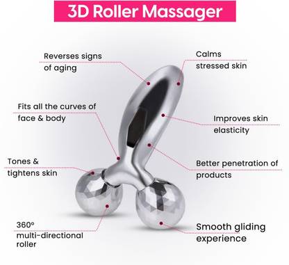 Latixmat 3D Face Roller Ball Massager V Line Firming Tool for Men Women Facial Atomizer