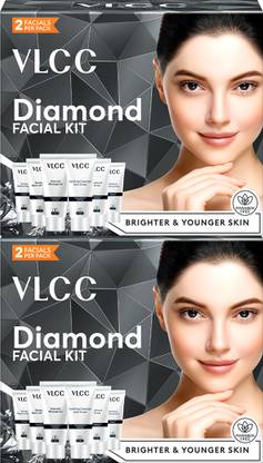 VLCC Diamond Facial Kit - Skin Purifying With Parlour Glow (Pack of 2)